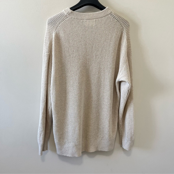 ARITZIA WILFRED FREE MERINO WOOL BLEND CREAM WAFFLE KNIT SWEATER - Picture 2 of 7